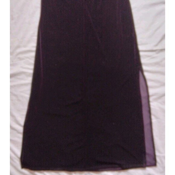 90s Y2K Purple Velour Maxi Dress Vampire Goth Witchcore Cyber Grunge Large - Picture 11 of 15